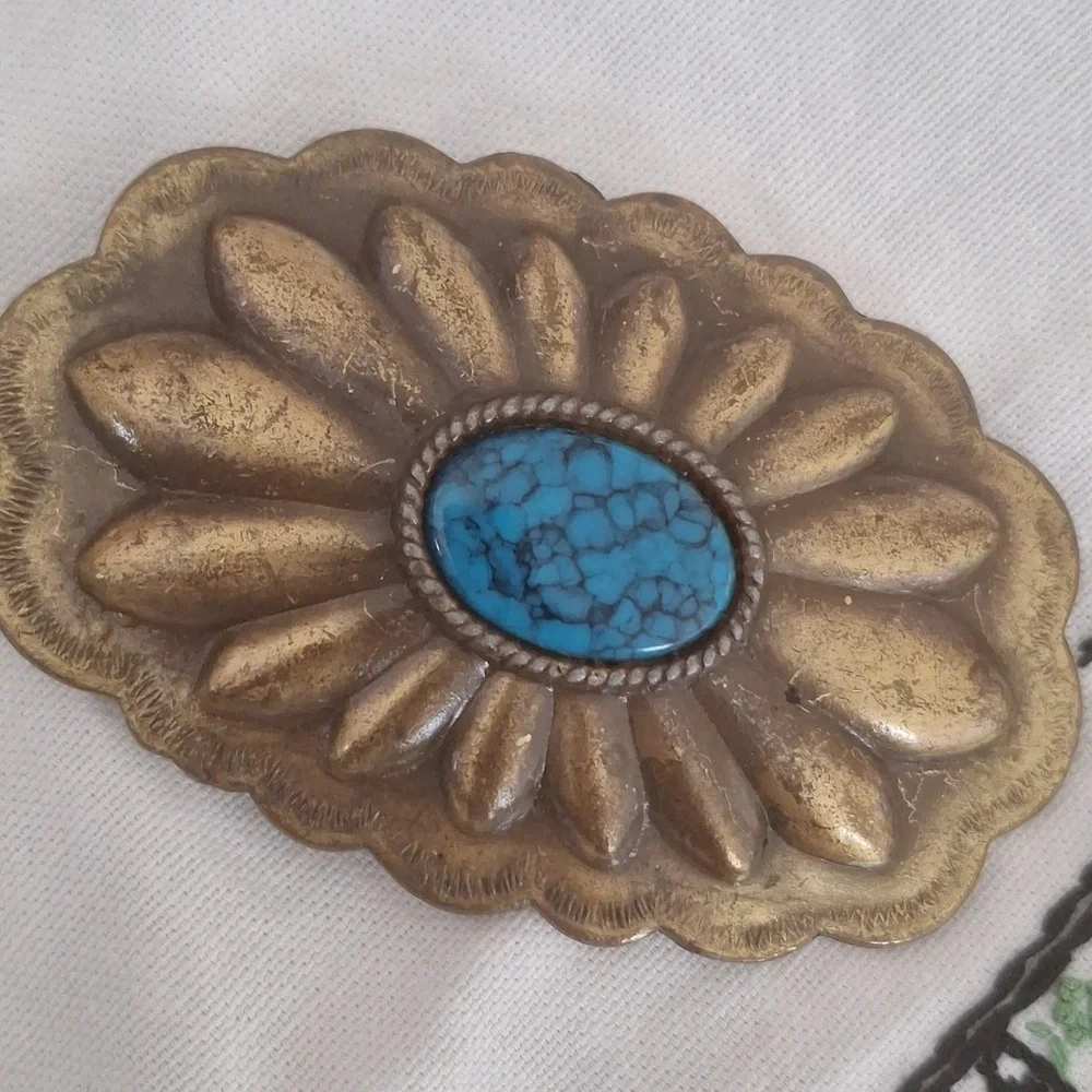 Gold and Blue Floral Accent Decor Piece